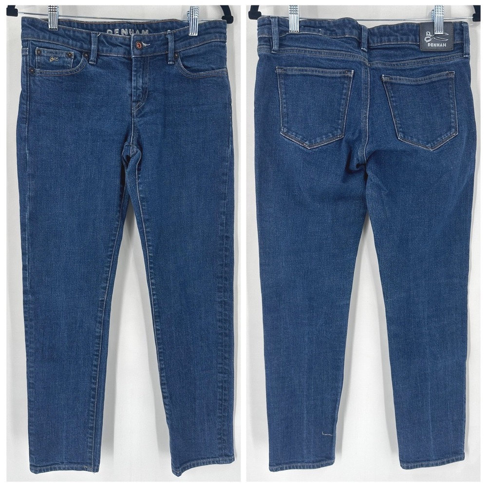 DENHAM The Jeanmaker Sally Straight Fit Jeans Blue Denim Mens Size 27x30